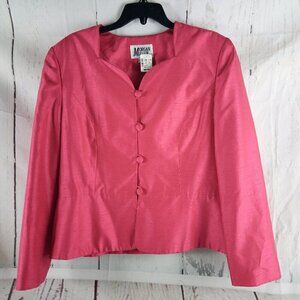 NWT Morgan Miller Womens Size 14 Hot Pink 4 Button Suit Jacket